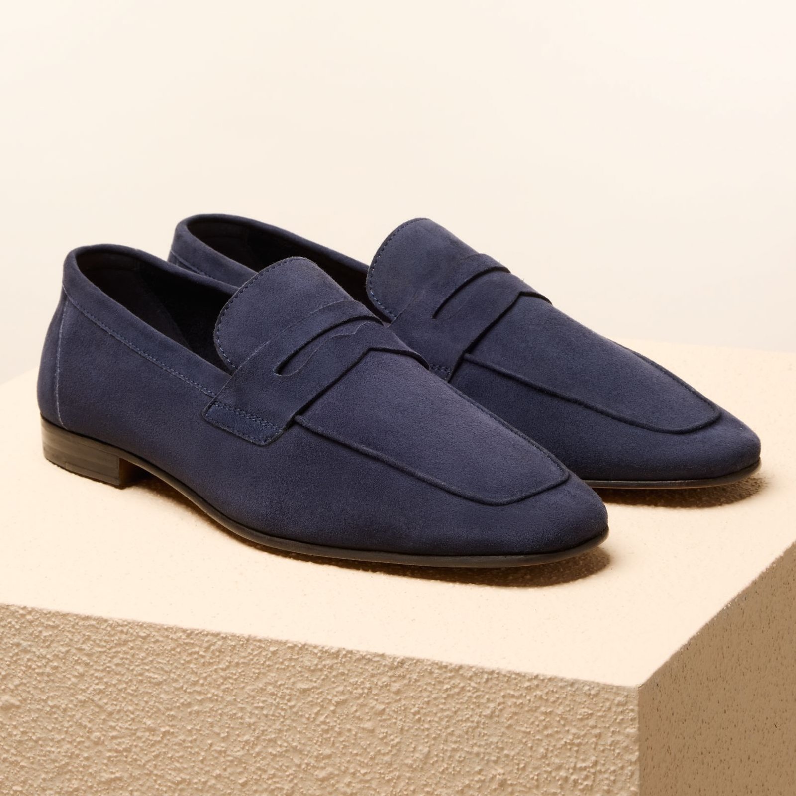 Mocassins Honoré cuir suédé - bleu marine